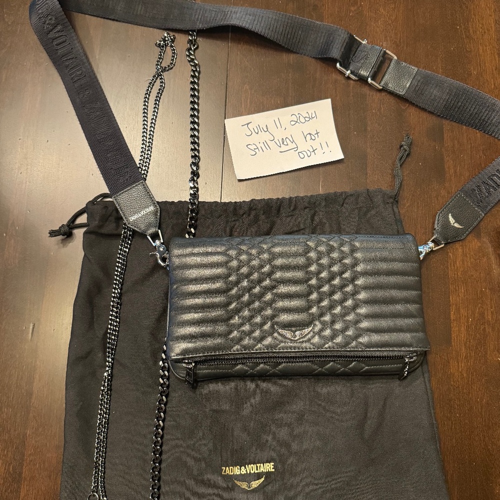 BRAND NEW Zadig & Voltaire Rock Swing Your Wings Crossbody Clutch W/ ACCESSORIES